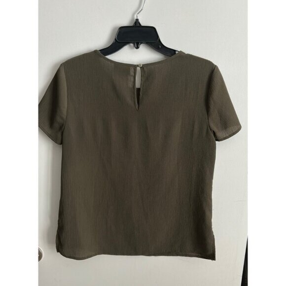 Liz Claiborne Career Women Olive-Green Short Sleeve Blouse Size S - Picture 3 of 5